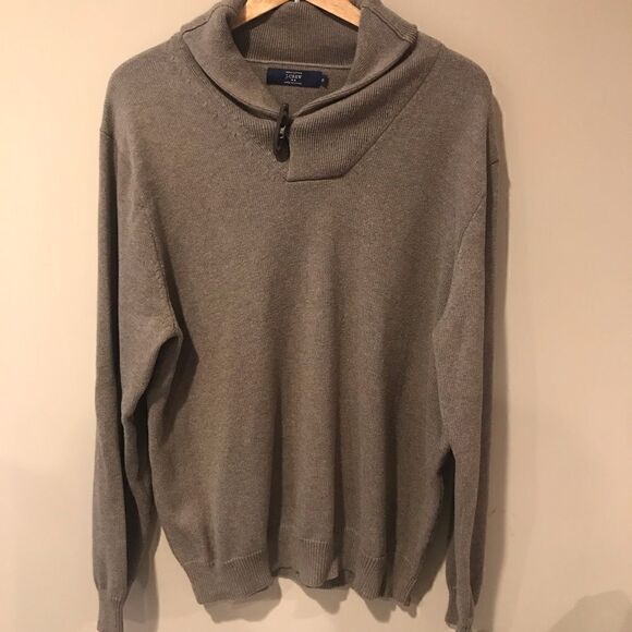 J Crew mens cotton sweater  with toggle at neckline XL - Picture 1 of 4